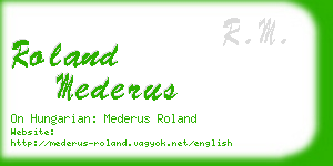 roland mederus business card